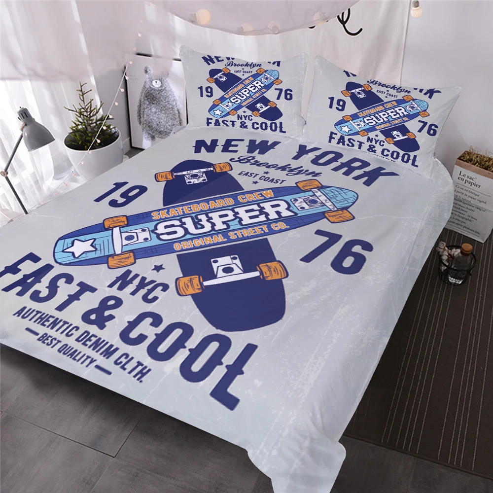 

Скейтборд 3D цифровой покрывало с принтом черный пододеяльник наволочка 3 предмета одеяло Постельное белье постельное белье