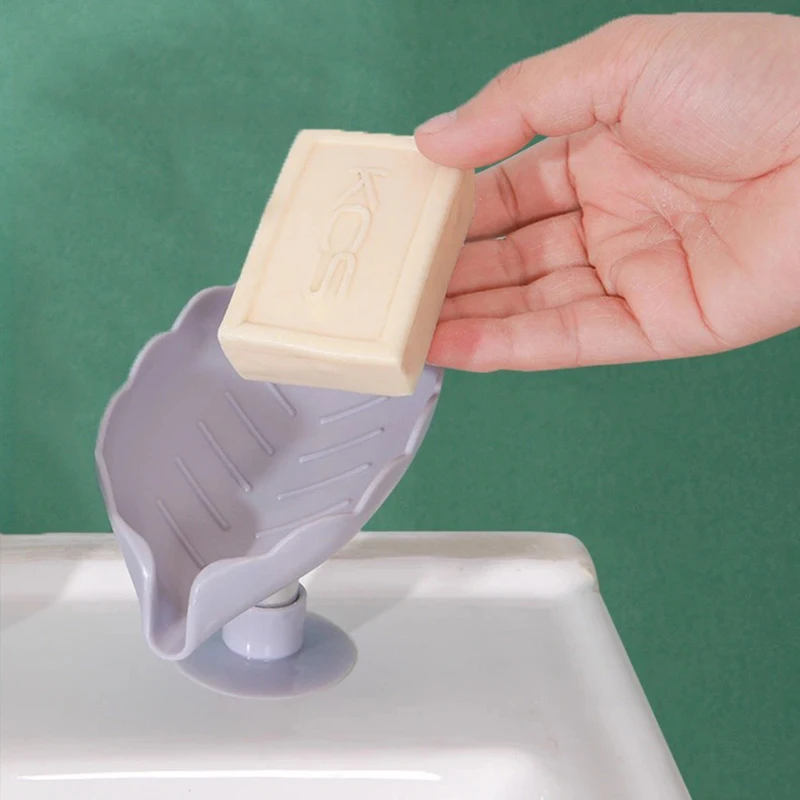 

1 PC Leaf Shape Soap Box Drain Soap Holder Box Bathroom Accessories Toilet Laundry Soap Box Bathroom Supplies Tray Gadgets NEW