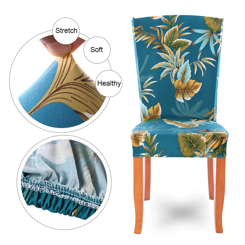 Съемный чехол для стула из спандекса 1/2/4/6 шт. моющийся эластичный сидений