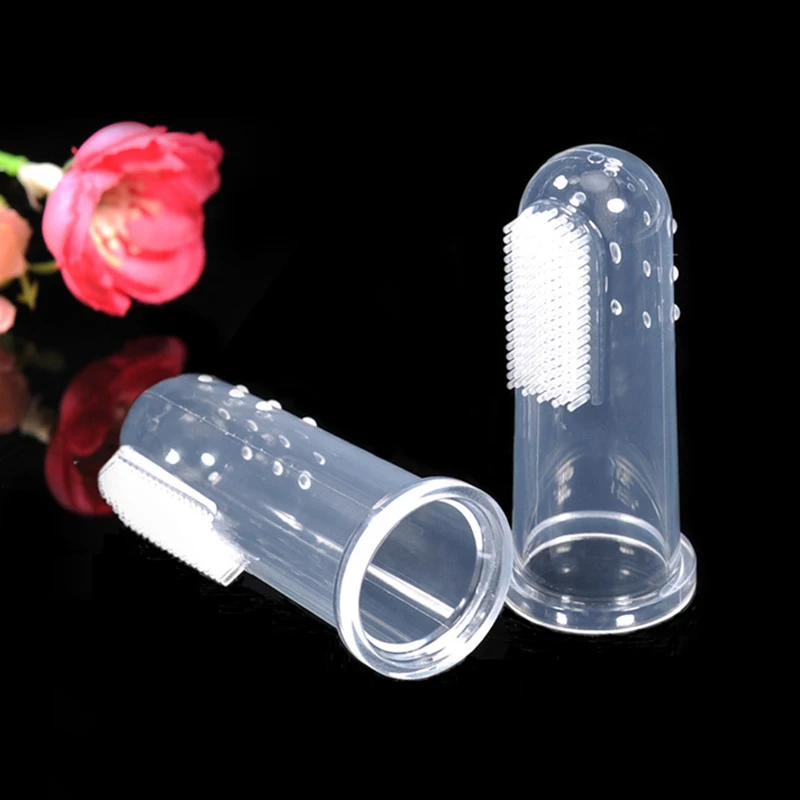 Супер мягкая надеваемая на палец зубная щетка для домашних животных питомцев