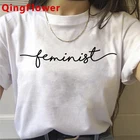 Футболка Феминистская, повседневная, белая, 2021, для девушек, которые хотят иметь основополагающие права человека, размера плюс