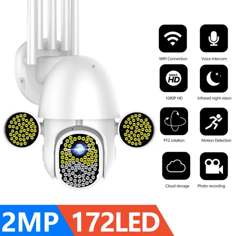 

Wireless HD IP Camera Outdoor Waterproof Digital Zoom IR Speed Dome Super 172 LEDs 1080P WiFi Security CCTV Camera Audio