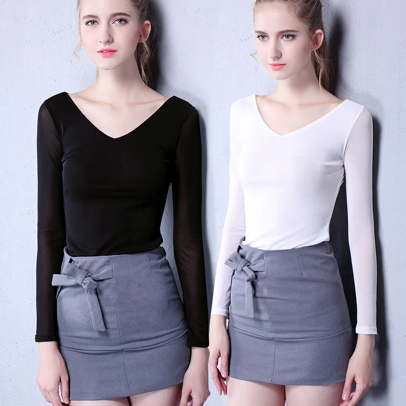 Новинка летние женские сетчатые топы Прозрачная облегающая футболка с длинным