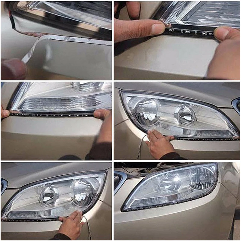 1x Автомобильный светодиодный лента DIY лампы Атмосфера декоративные настольные лампы Авто inerior светильник 15 Светодиодный дневной светильник DRL мотоцикл стиль красный