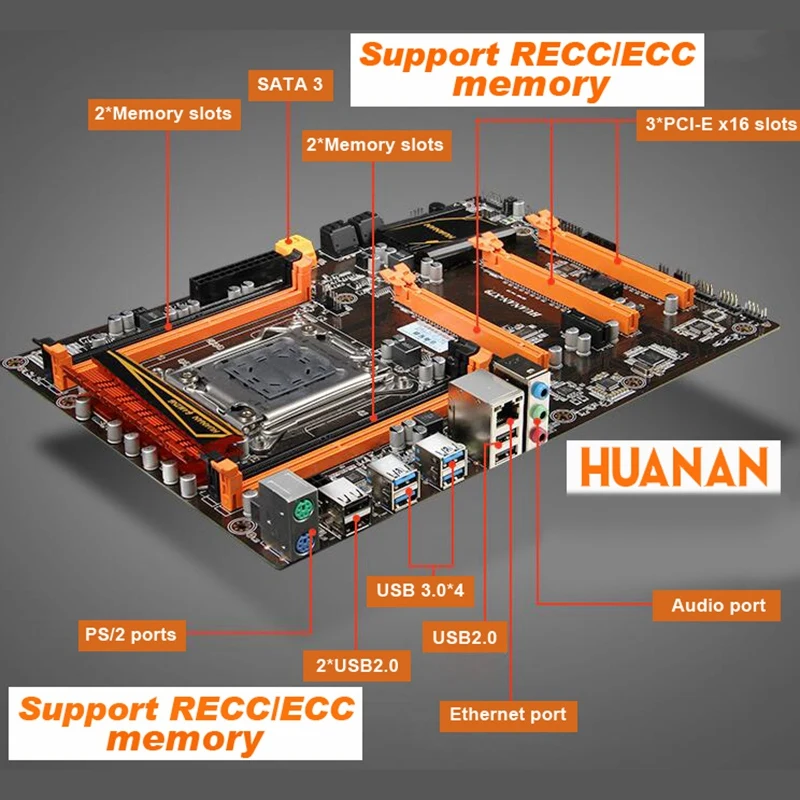 HUANANZHI Deluxe X79 2011 DDR3 PC настольные материнские платы компьютерные 3xPCI E X16 7 1 Звуковая