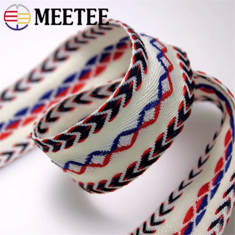 

5Yards Meetee 3cm Ethnic Jacquard Trim Webbing Lace Ribbons For Bag Strap Sewing Tape DIY Hometextile Clothing Craft Accessories