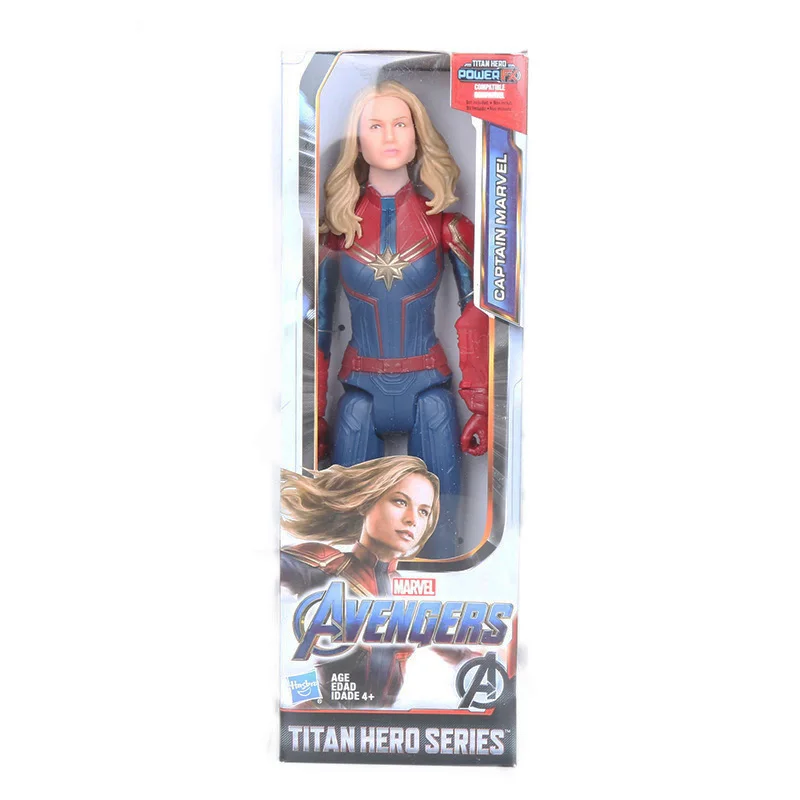 Экшен-фигурки Hasbro, игрушки Marvel, фигурки супергероев из фильма «Мстители: Финал» — Тор, Капитан Америка, Танос, Росомаха, Человек-паук, Железный человек, размер 30 см - Цвет: new marvel capt box
