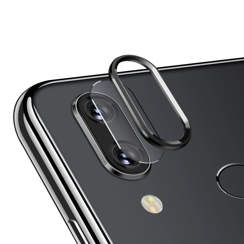 Чехол для Камеры Xiaomi mi 9 SE 9SE+ Защитное стекло для экрана объектива для Red mi Note 7 Pro mi 9 задняя крышка-бампер Фиолетовый Черный Синий - Цвет: Black with Glass