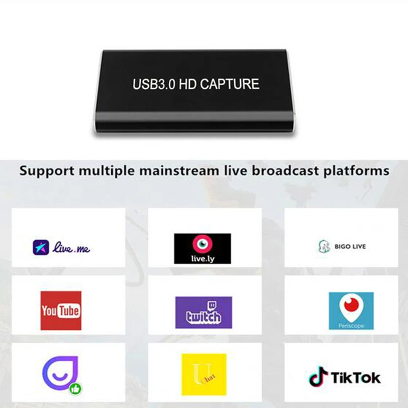 KuWFi Карта видеозахвата Grabber HD Тип C/USB 3 0 1080P 60fps ИГРА адаптер с MI петля Выход для