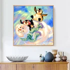 Алмазная живопись с изображением снеговика и животных, алмазная вышивка своими руками, мозаика, вышивка, рождественский подарок, домашний декор