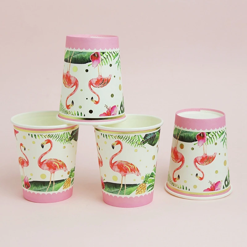 10 шт./компл. одноразовые тарелки с фламинго стаканы для украшения свадеб дней