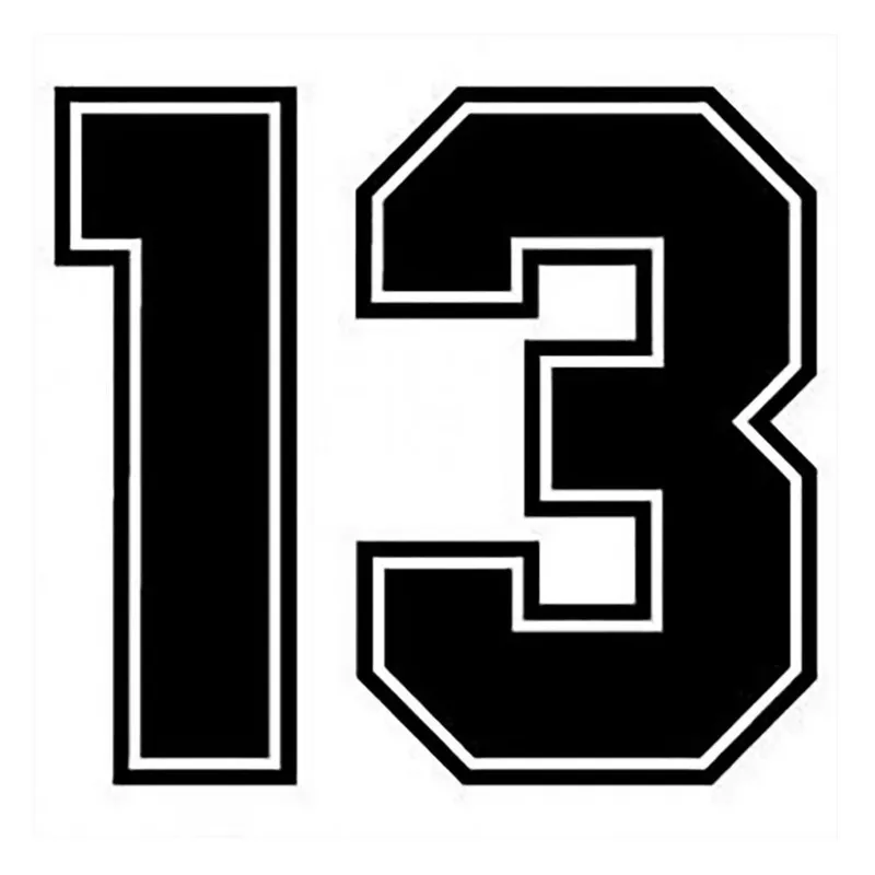 

Car Sticker Number 13 Racing Helmet Car Motorcycle Decoration Sticker Waterproof Sunscreen Vinyl Decal,15cm*14cm
