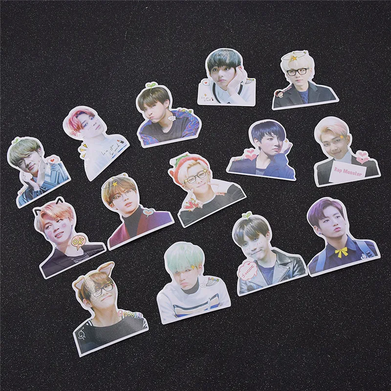 7 шт./компл. Kpop Bangtan Boys JK JIMIN SUGA V JIN J HOPE RM наклейки с большой головой ручная учетная