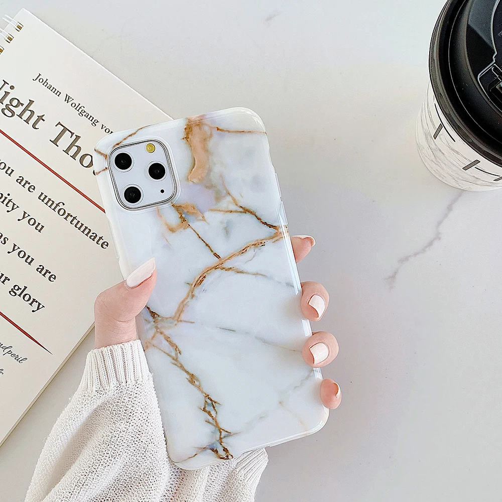 

LLTCT Marble Phone Case For iPhone XsMax Xr Xs 7 8 8Plus Soft IMD Back Cover For iPhone 11 11Pro Max 6 6s Fashion Protect Shell