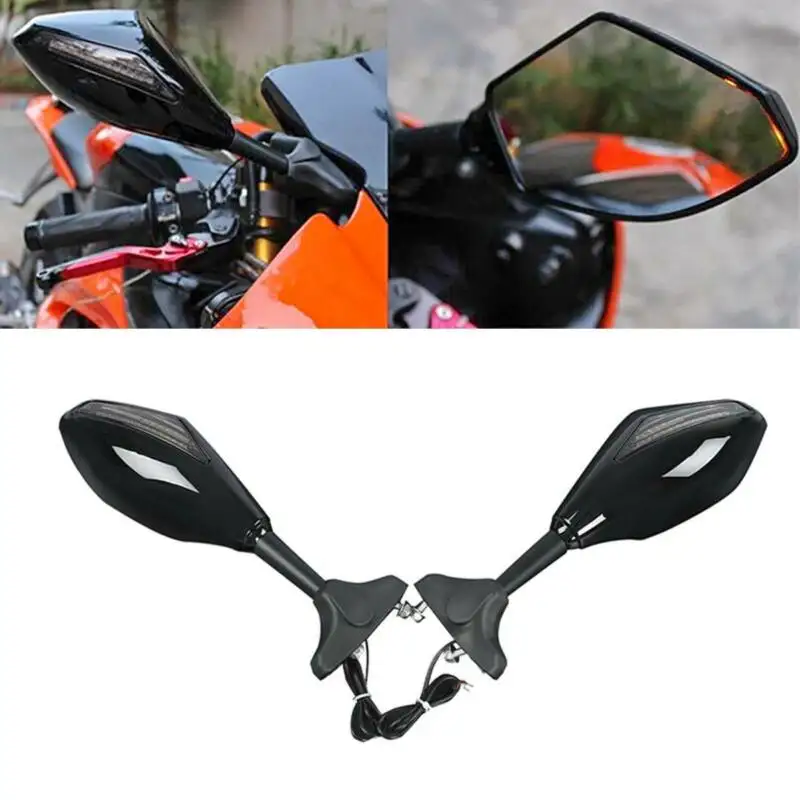 Зеркало заднего вида из углеродного волокна со светодиодным сигналом для