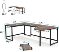 Tribesigns U Shaped Desk Large L-Shaped Desk Corner Computer Office Desk Writing Table