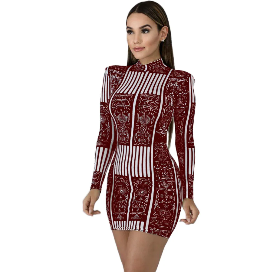 Высококачественное осенне зимнее винтажное платье в полоску с принтом для