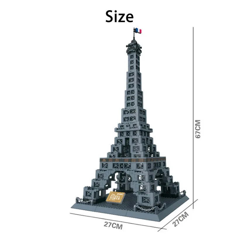 

978pcs World's Famous Great Architecture Eiffel Tower of Pairs 3D Model Building Blocks Bricks DIY Toys for Boys Children Gifts