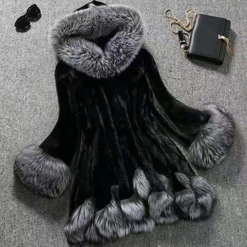 

Oversized Imitation Mink Fur Women Winter Coats Hooded Faux Fox Fur Overcoat Oversized Thick Parkas 7XL 8XL 9XL 10XL 11XL 12XL