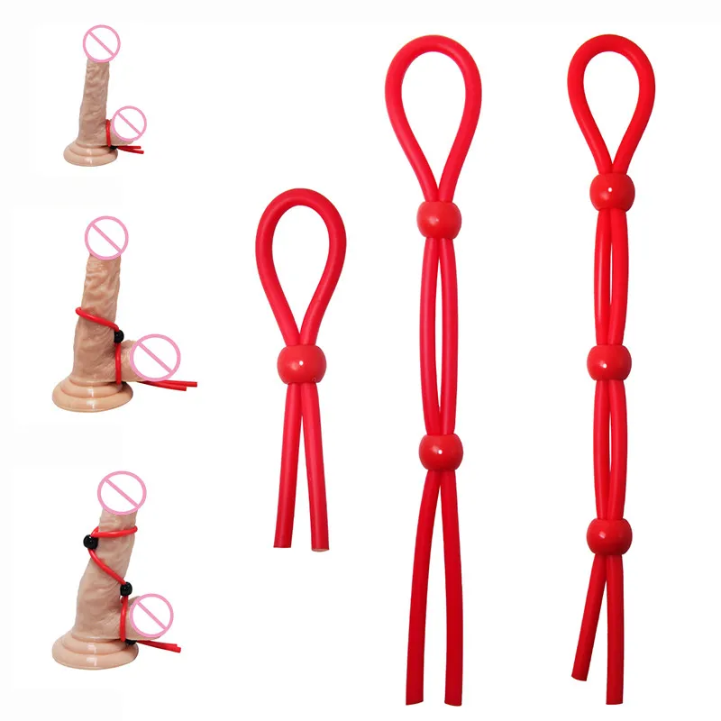 Для мужчин кольцо на пенис Задержка эякуляции регулируемое для члена веревка
