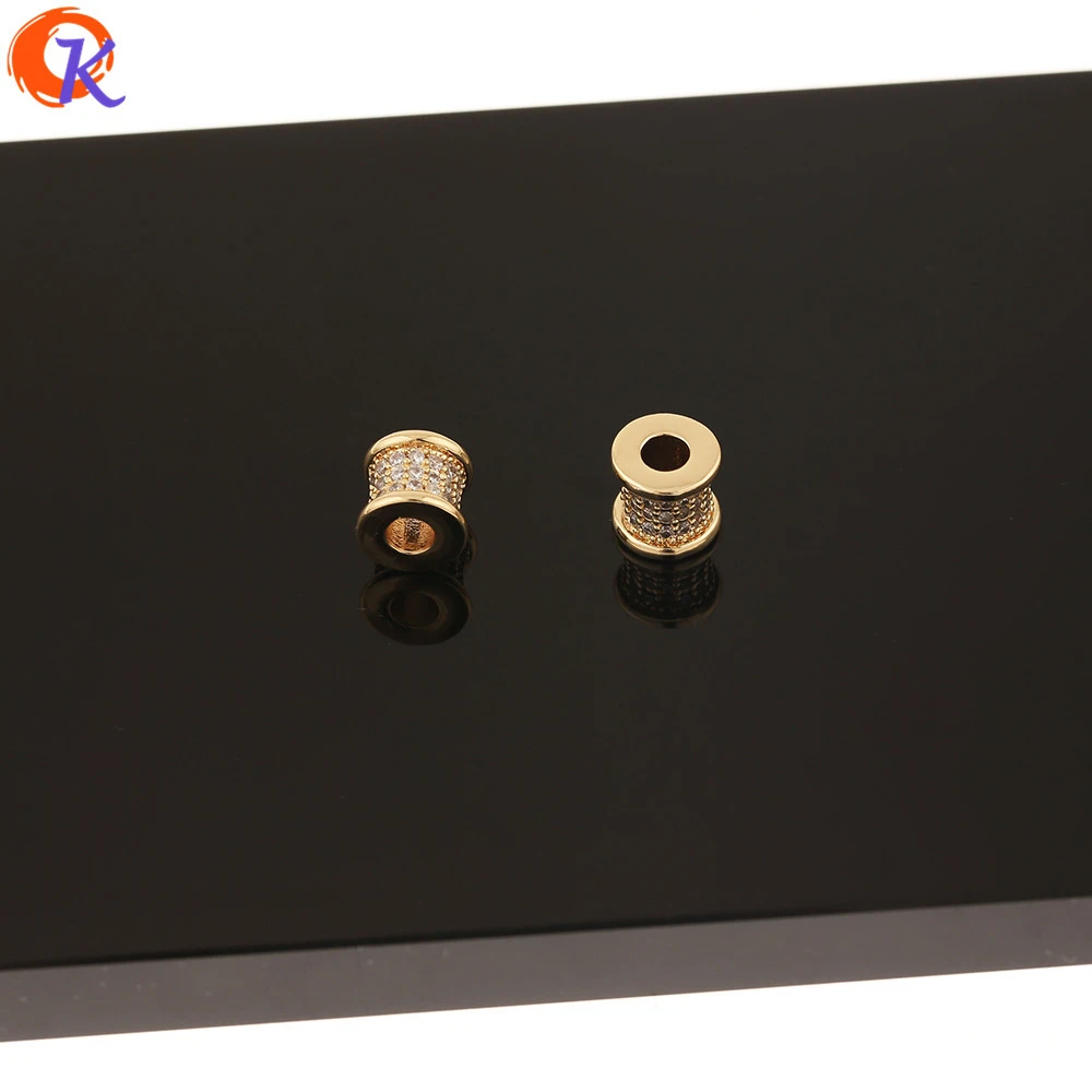 

Cordial Design 10Pcs 7*8MM Jewelry Accessories/Hand Made/Genuine Gold Plating/Cylinder Shape/Earring Findings/CZ Charms/DIY Part