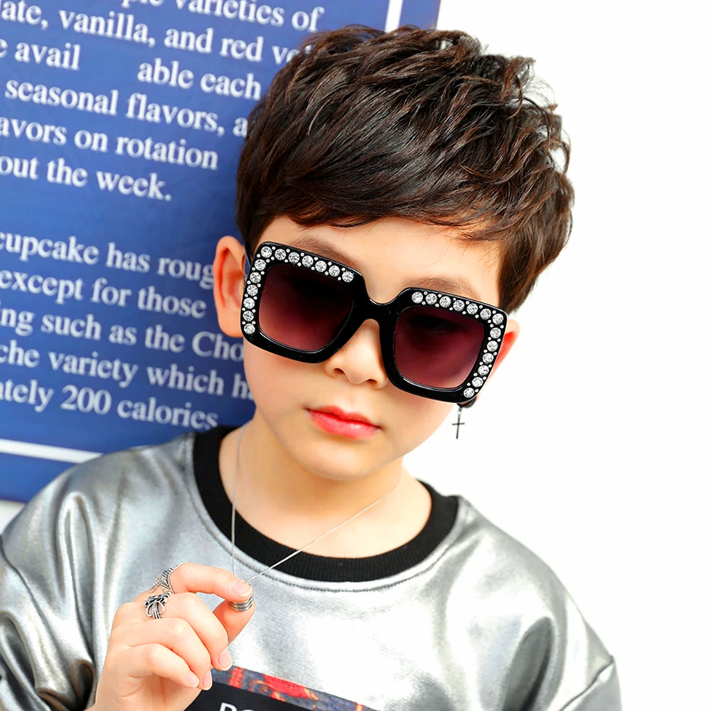 Fashion Children's Sunglasses New Trendy Big Square Frame High Quality Baby Glasses Retro Diamond Boys Girls Eyeglasses UV400 |