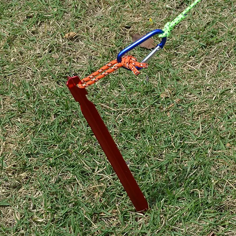

Aluminum Porous Ground Nail Tent Stakes With Reflective Rope Lightweight Camping Trip Hiking Gardening Tents Pegs