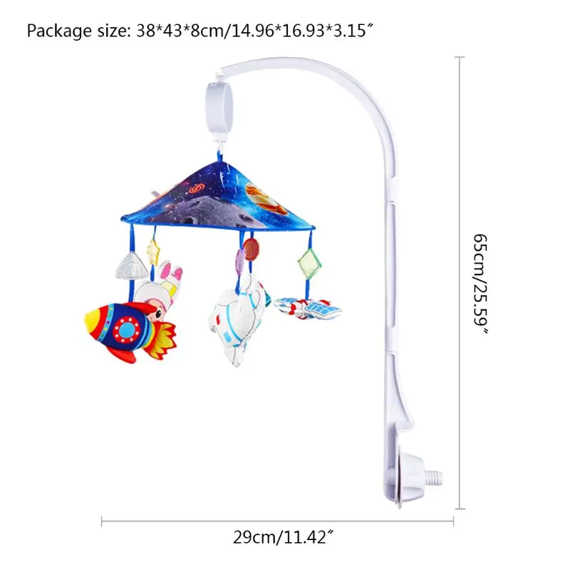 

Baby Crib Mobile Holder Rattles 0-12 Months Music Rotating Bed Bell Infants Toddler Soothing Toys Shower Gift