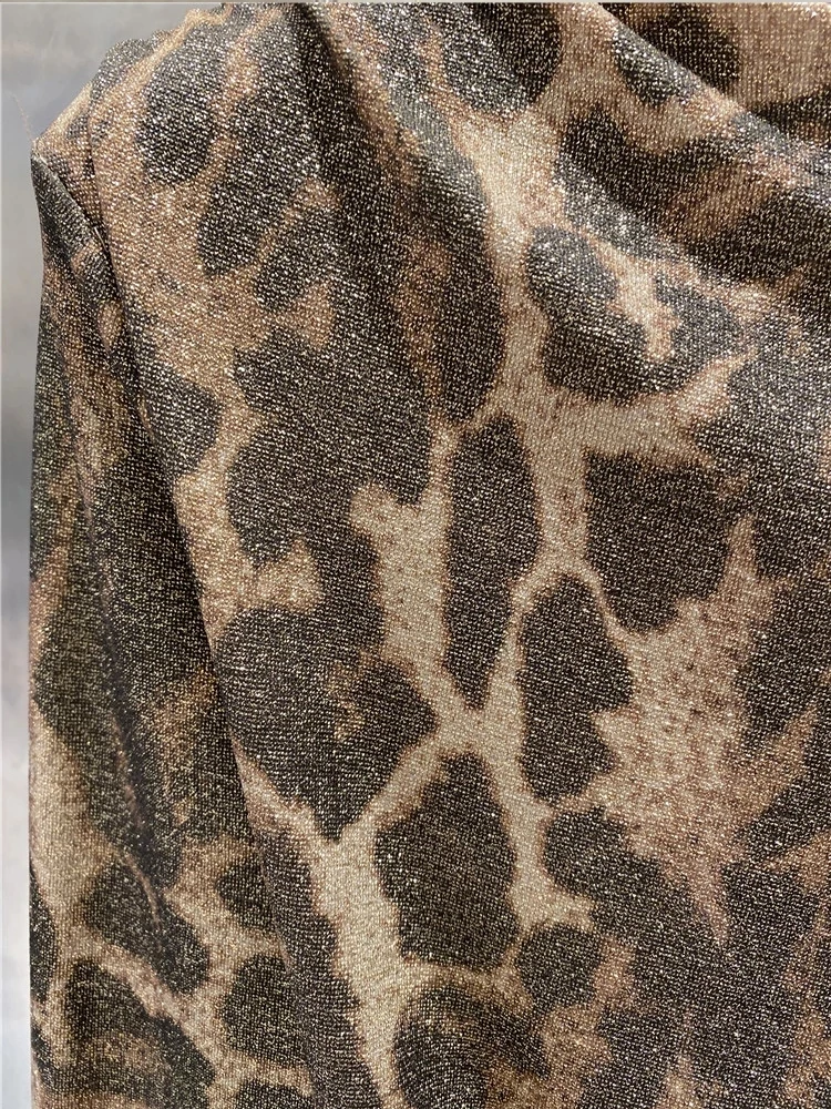 

Summer Women's Tight Leopard Print Sexy Pleated Dress 2020New Women's Long Sleeve Irregular Fashion Party Puff Skirt Bing XL