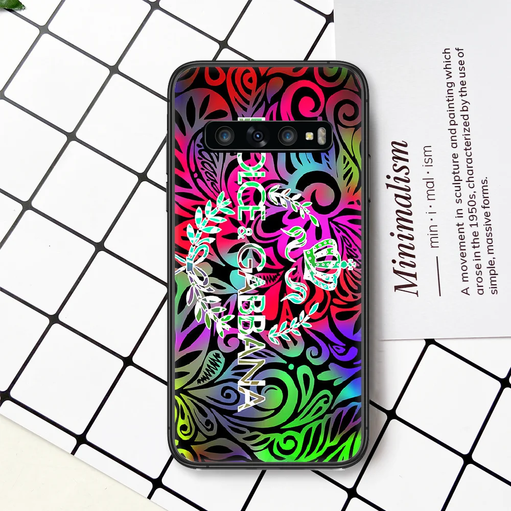 

Italian luxury brand Phone Case Cover For For SamSung Galaxy S Note 7 8 9 10 20 Uitra Plus E Lite Black black Waterproof Pretty