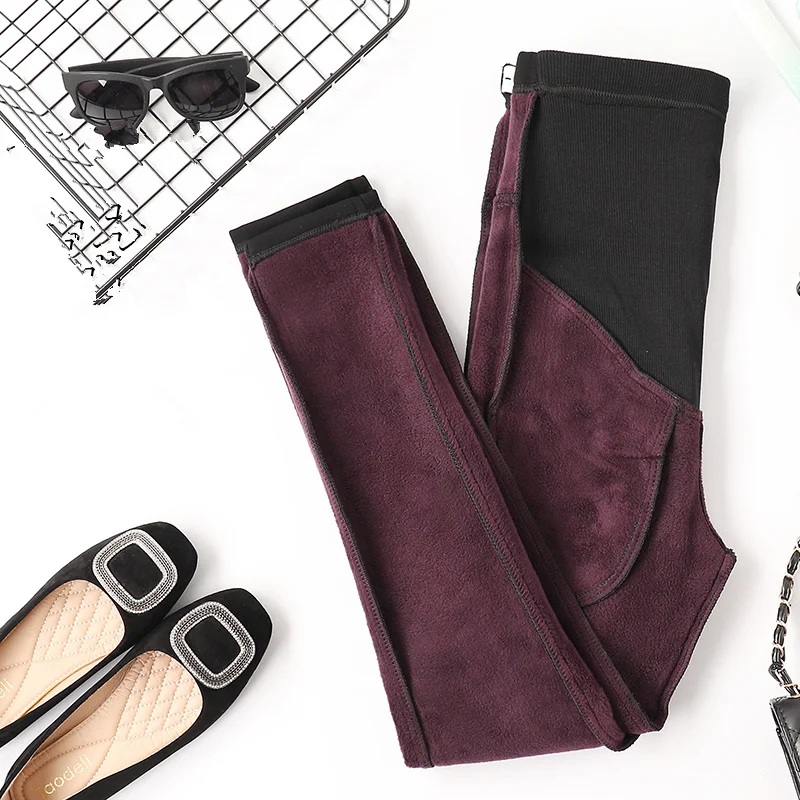 Бархатные осенне-зимние Обтягивающие Леггинсы для беременных корейская мода