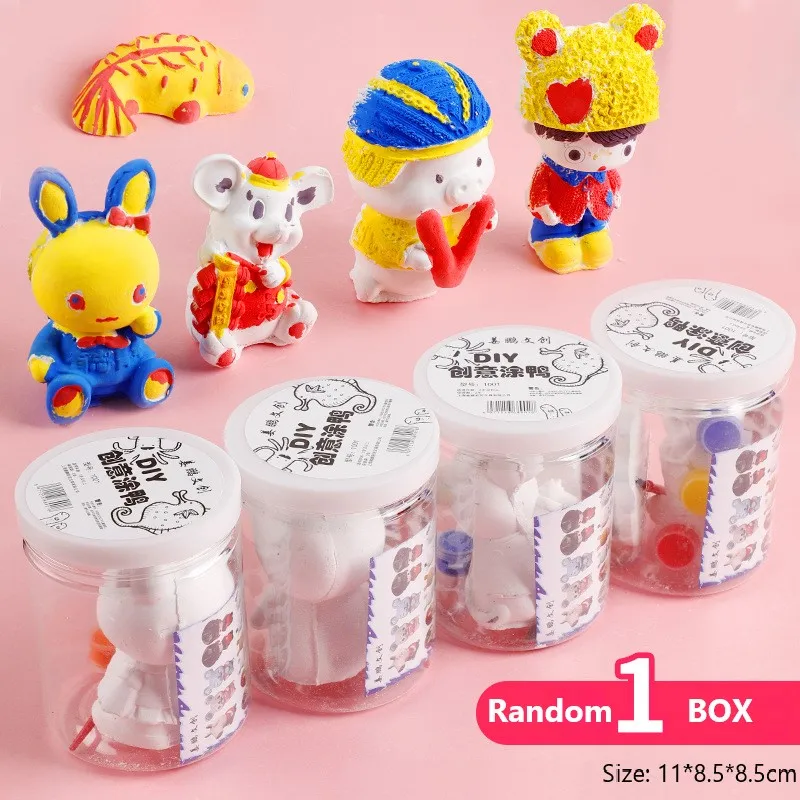 

Painted White Embryo DIY Handmade Graffiti Toys For Girls Boys Plaster Doll Set