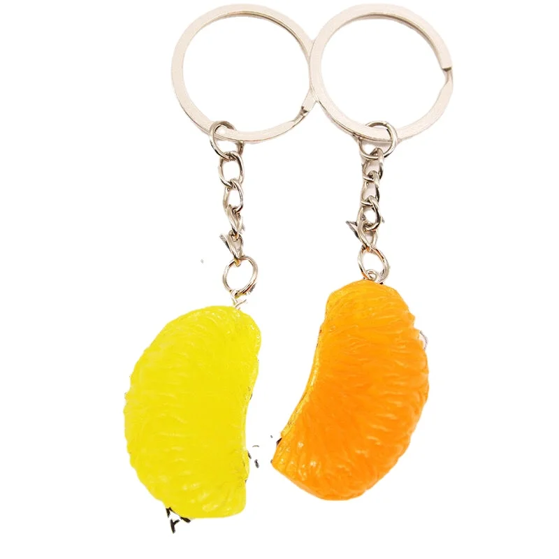 

2022 New Year Creative Gift Pendants Orange Keychain Schoolbag Pendant Simulation Food Accessories 10pcs