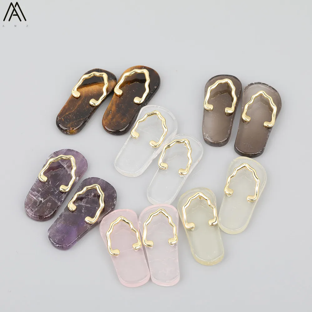 5 шт./лот покрытая серебром натуральный белый кварцевый кулон для изготовления