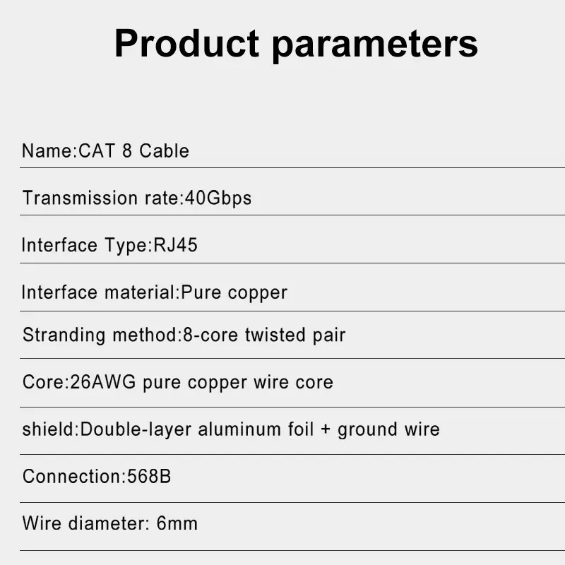 Кабель Ethernet ONTi CAT8 40 Гбит/с 2000 МГц SSTP UTP Cat 8 RJ45 сетевой патч-корд для маршрутизатора
