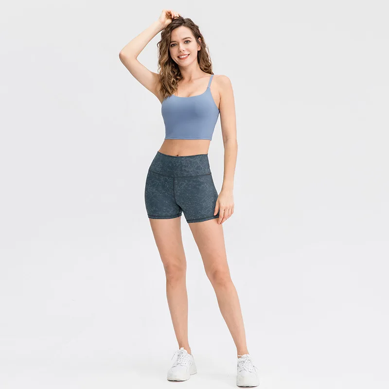 

Female Nude Printed Yoga Shorts Running Training Tights Summer Gym Pants Plus Size High Waist Trousers Sport Fitness Bottom 2021