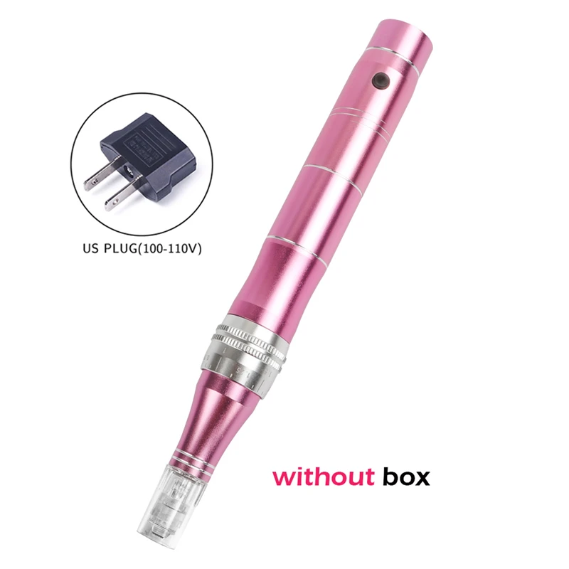 US plug without box Электрическая регулировка микро игла ручка подтяжка кожи авто микро игла ручка машина антивозрастной кожи терапия устройство - Цвет: US plug without box