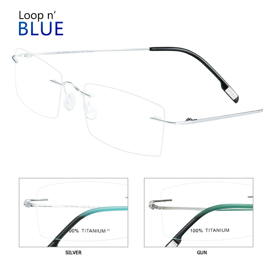 Meeshow титановый рецепт мужские очки без оправы оправа для близорукости