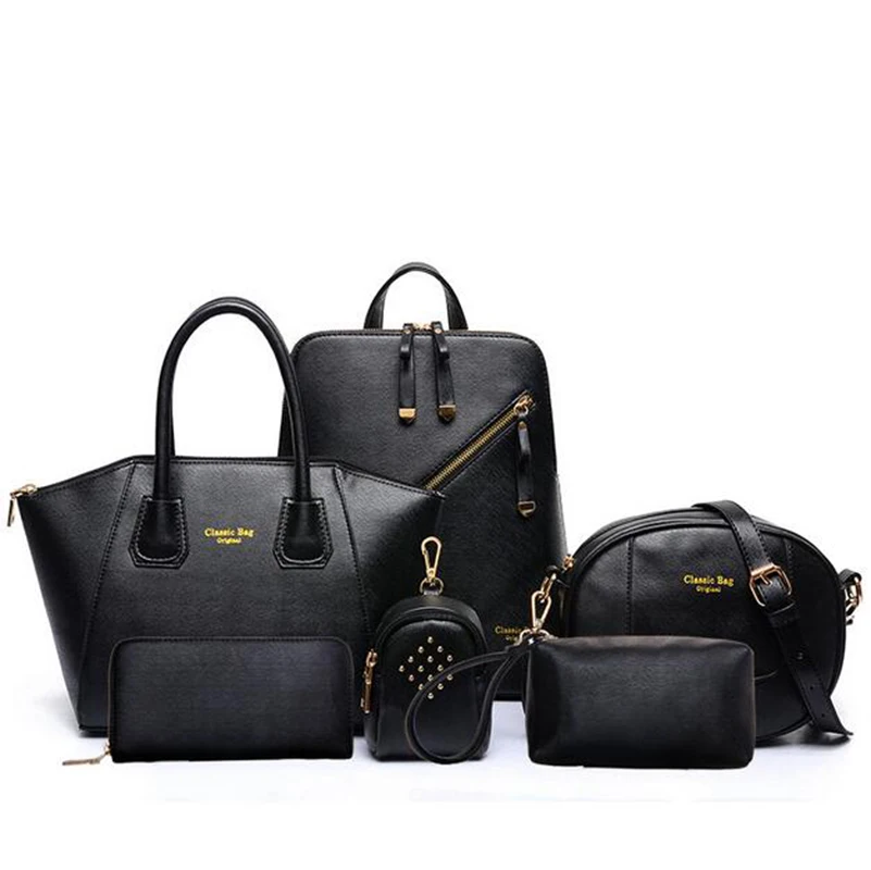 

2022 New Arrival 6 Set Leather Handbags Women Office Bag Composite Bag Women Shoulder Bag+Designer Handbag+Day Clutches+Wallet