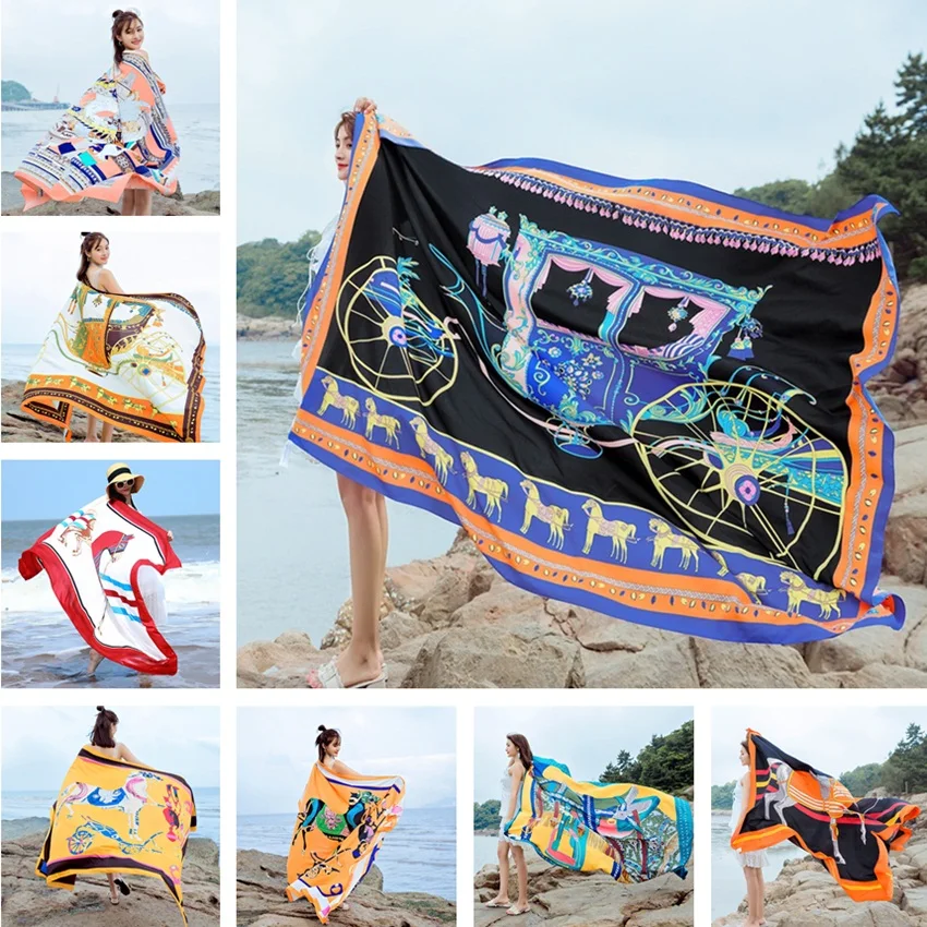 

NEW Super big 140x190cm Twill cotton Pareo 2020 Summer Cover-Ups Wrap Scarf Swimsuit Bikini Cover Up Autumn Beach Sarong Mats