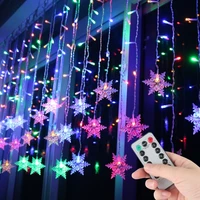 batteryusb operated snowflake led curtain lights 3 5m 8 modes timer function for home church wedding birthday