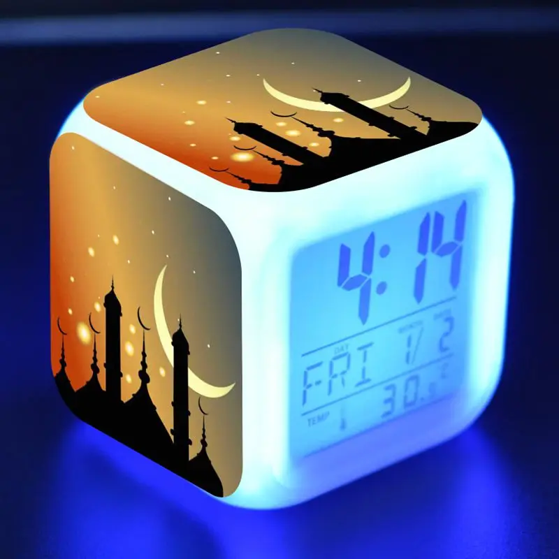 Светодиодный стол будильник красочные светильник счастливый Рамадан Мубарак