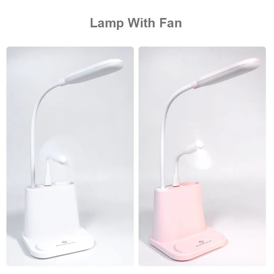 

USB Rechargeable LED Desk Lamp Touch Dimming Adjustment Table Lamp for Children Kids Reading Study Bedside Bedroom Living Room