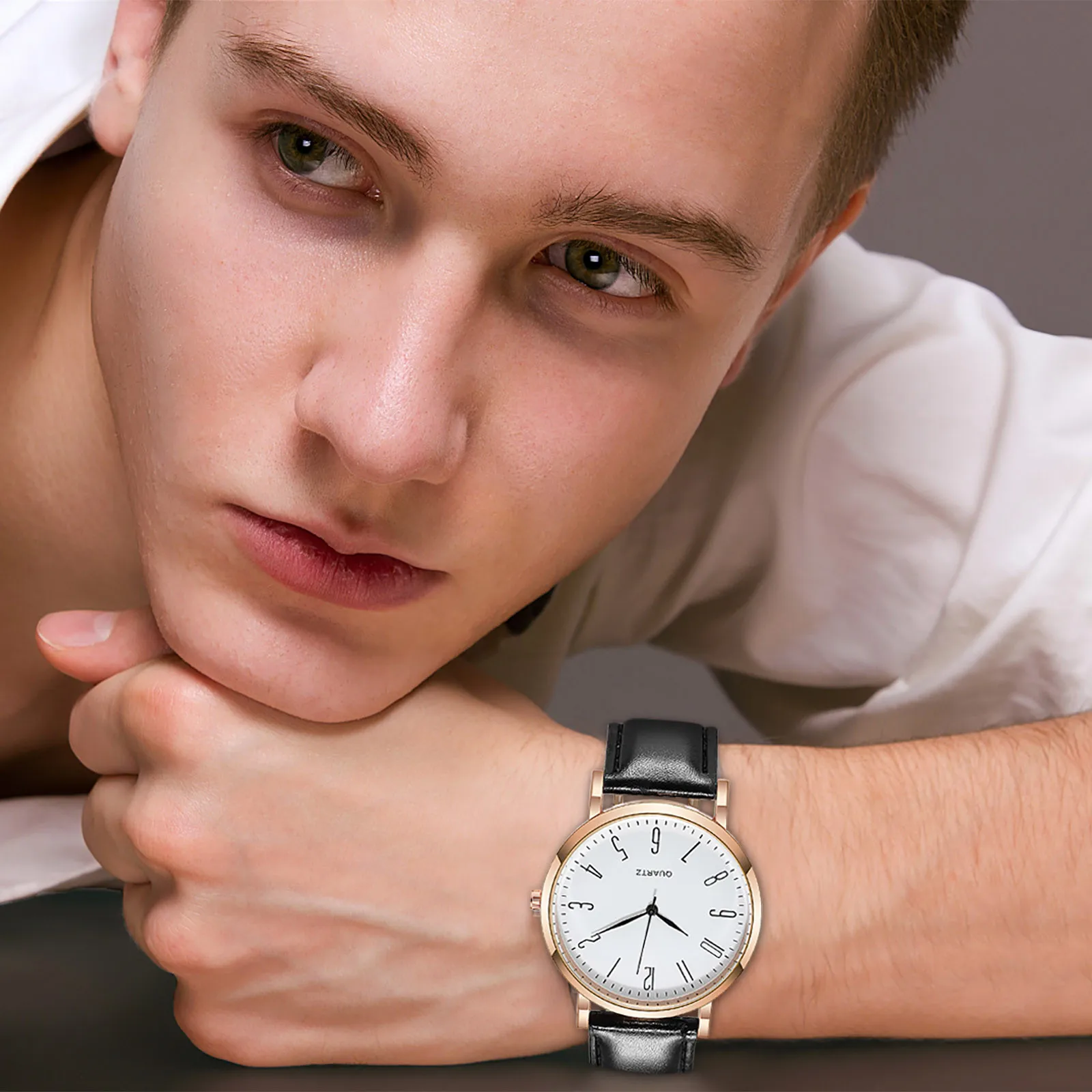 

man watches 2021 modern 1596#-6 Casual Business Belt Men's Watch Quartz watches mens Smart pagani design Watch