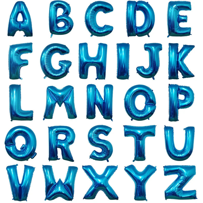 40-дюймовые воздушные шары из синей фольги с буквами Большие Гелиевые товары для