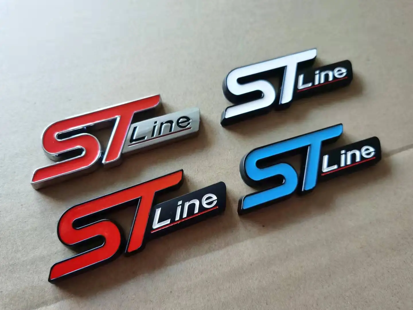 1 металлическая эмблема ST line для задней части автомобиля хромированная наклейка