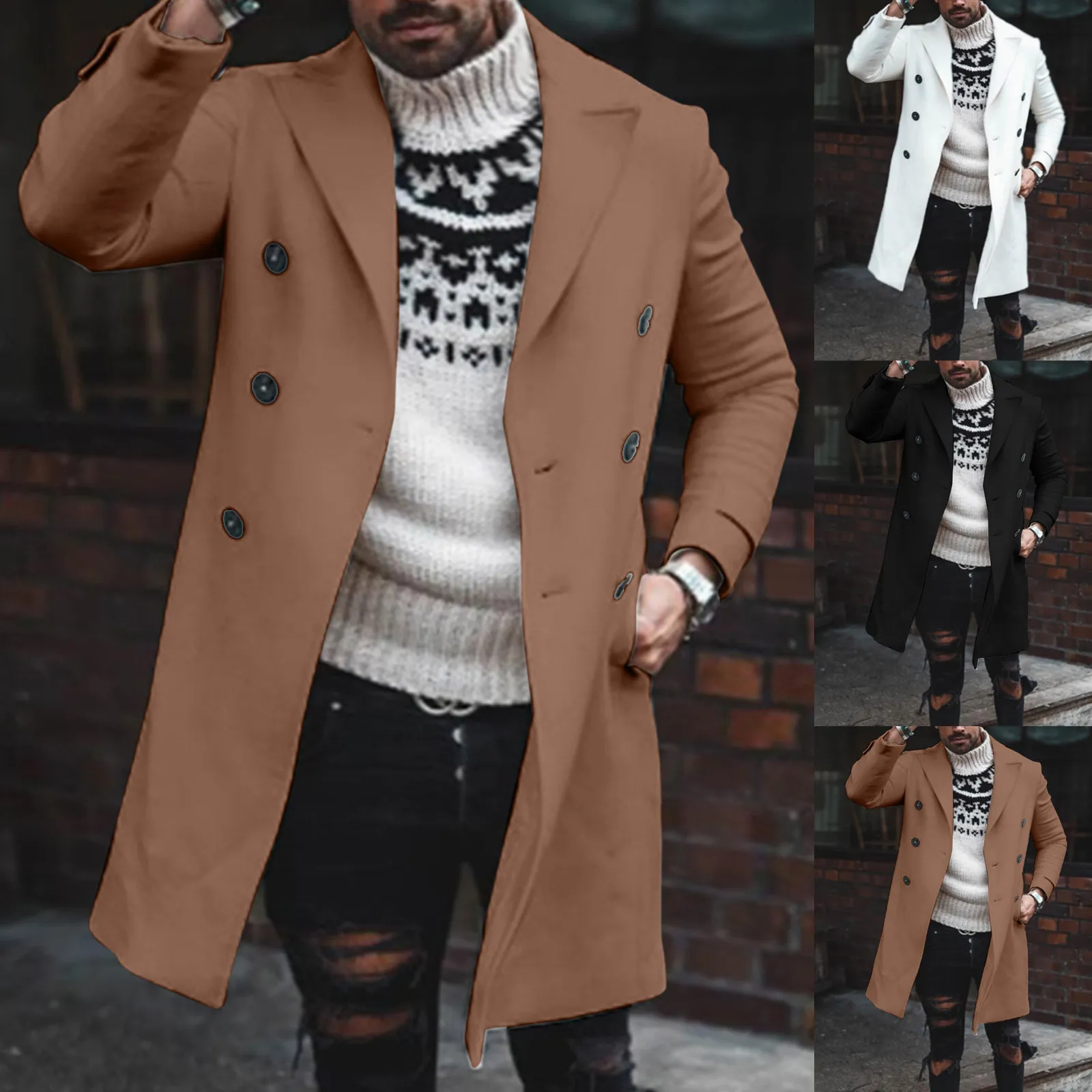 

Coat Jacket Jackets Artificial Of For Double Winter Trench Mens Woolen Men's Fashion Coat Winter Version Jacke Warm Woolen Men