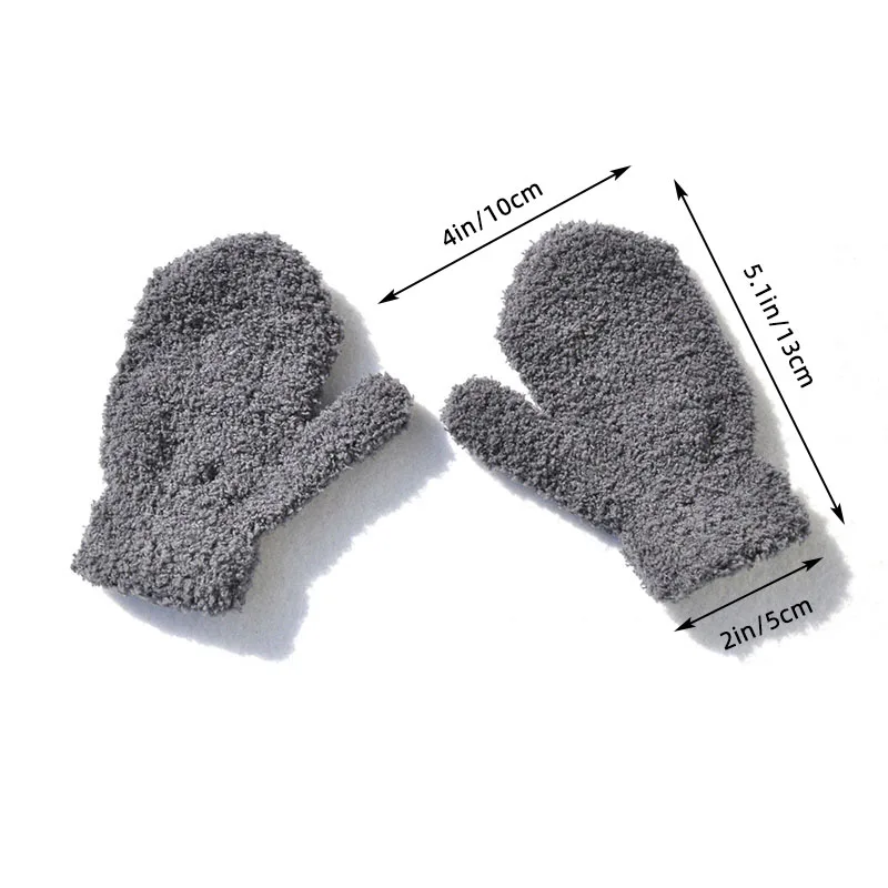 

Coral Fleece Baby Gloves Plush Thick Warm Kids Boy Girl Mittens Solid Color Children Full Finger Gloves
