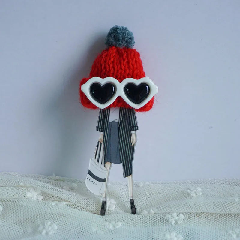 Милая брошь для девочек Значки шерстяной шляпы заколки сделай сам модные броши