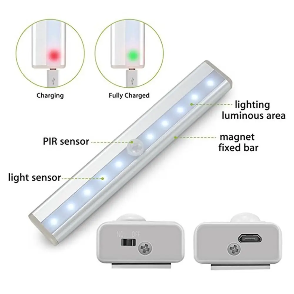 

Wireless Battery Powered Motion Sensor 10 LED Closet Lights Wall Wardrob LED Night Light Infrared Motion Detector Lamp